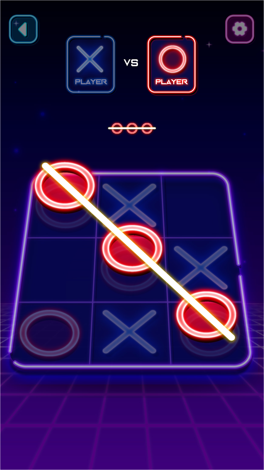 Tic Tac Toe Glow - 2 player classic puzzle game by Vanida Muengtha