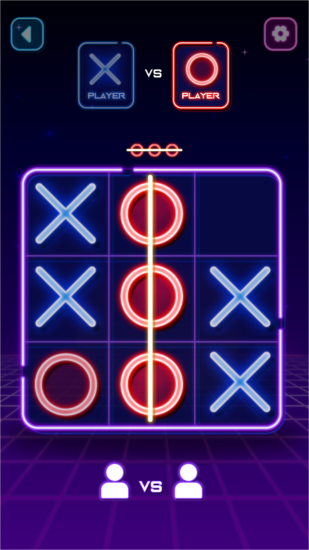 Tic Tac Toe Glow - 2 player classic puzzle game by Vanida Muengtha