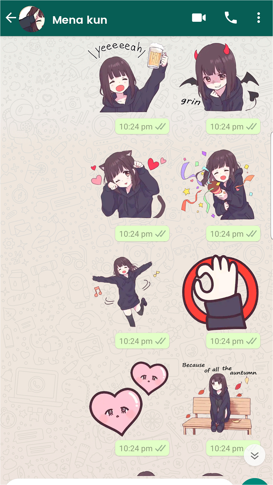 Download Cute Menhera-Chan Sticker for WhatsApp