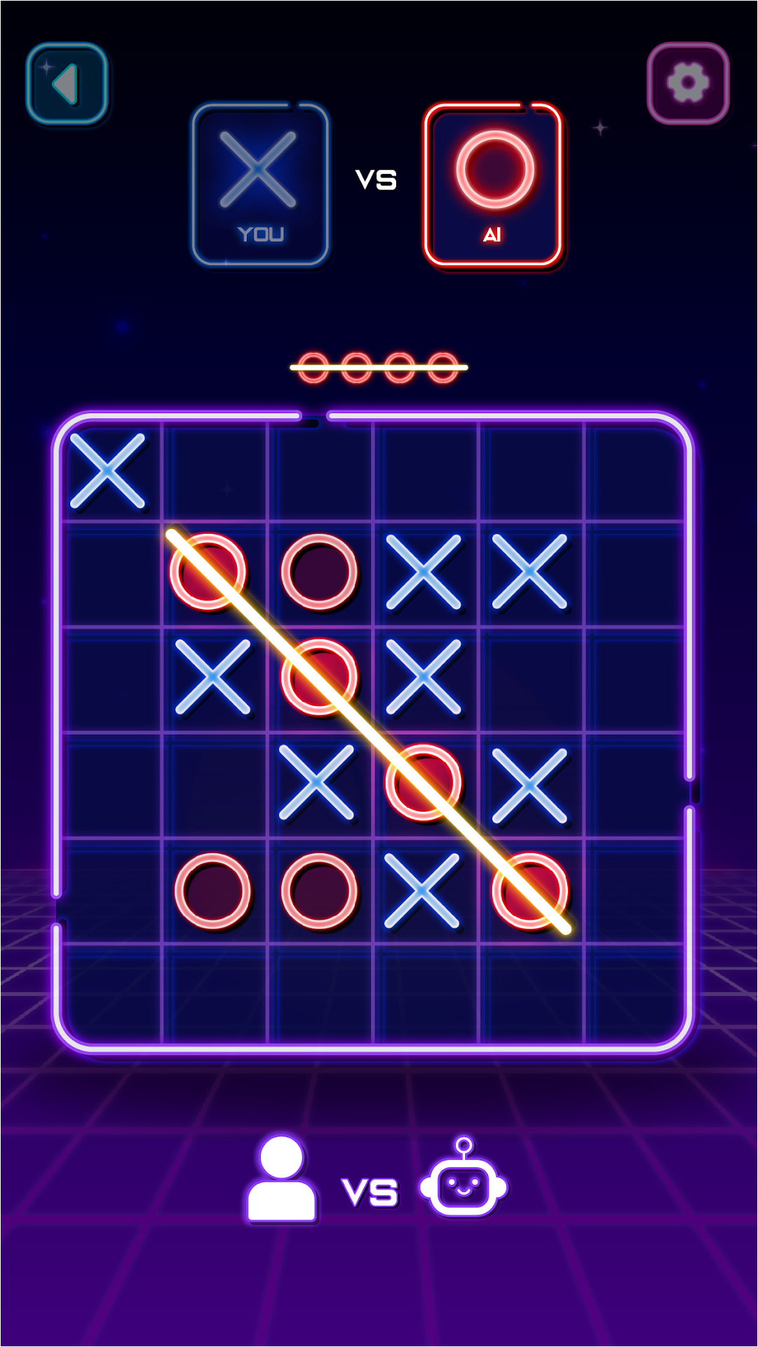 Tic Tac Toe Glow - 2 player classic puzzle game by Vanida Muengtha